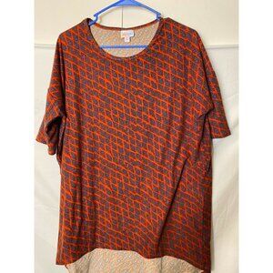 LULAROE HIGH LO TUNIC TOP BLOUSE SHIRT TOP WOMENS SIZE SMALL OVERSIZE RED S